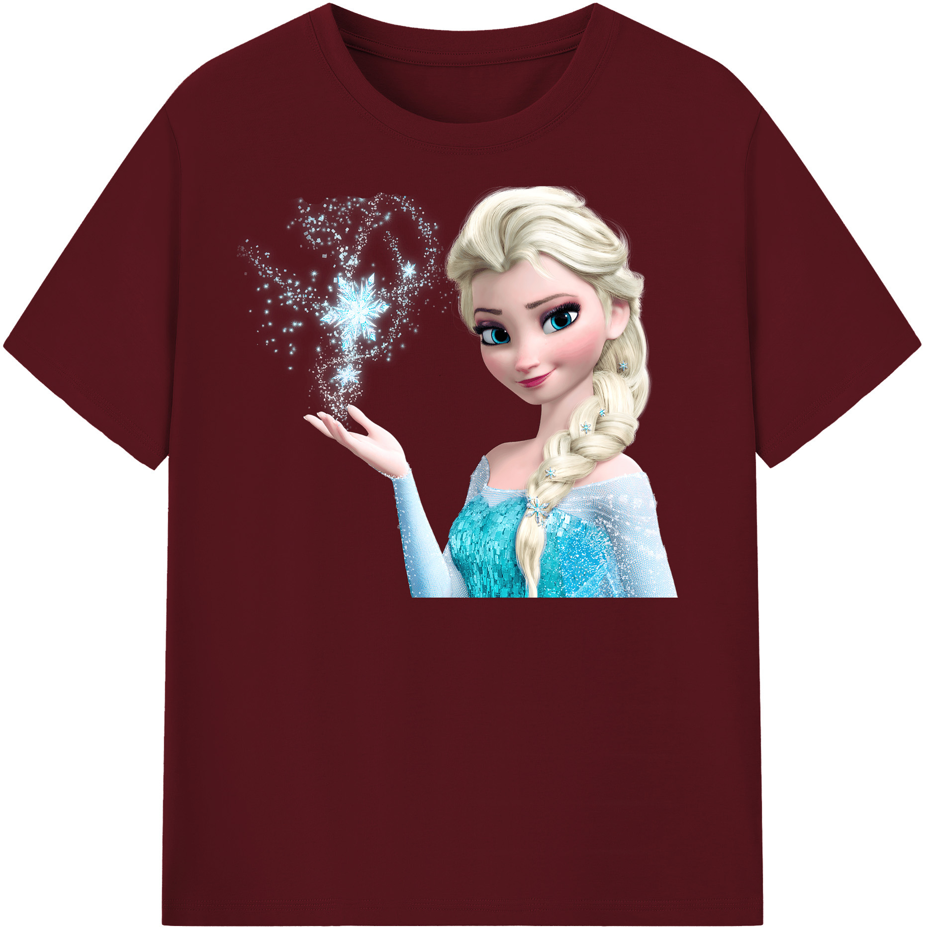 （画像用） アナと雪の女王 アンナ エルサ Frozen Anna Elsa 綿100％半袖Tシャツ（フロントプリント）